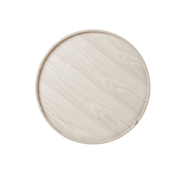 Koyal Faux Wood Round Decorative Tray Wood